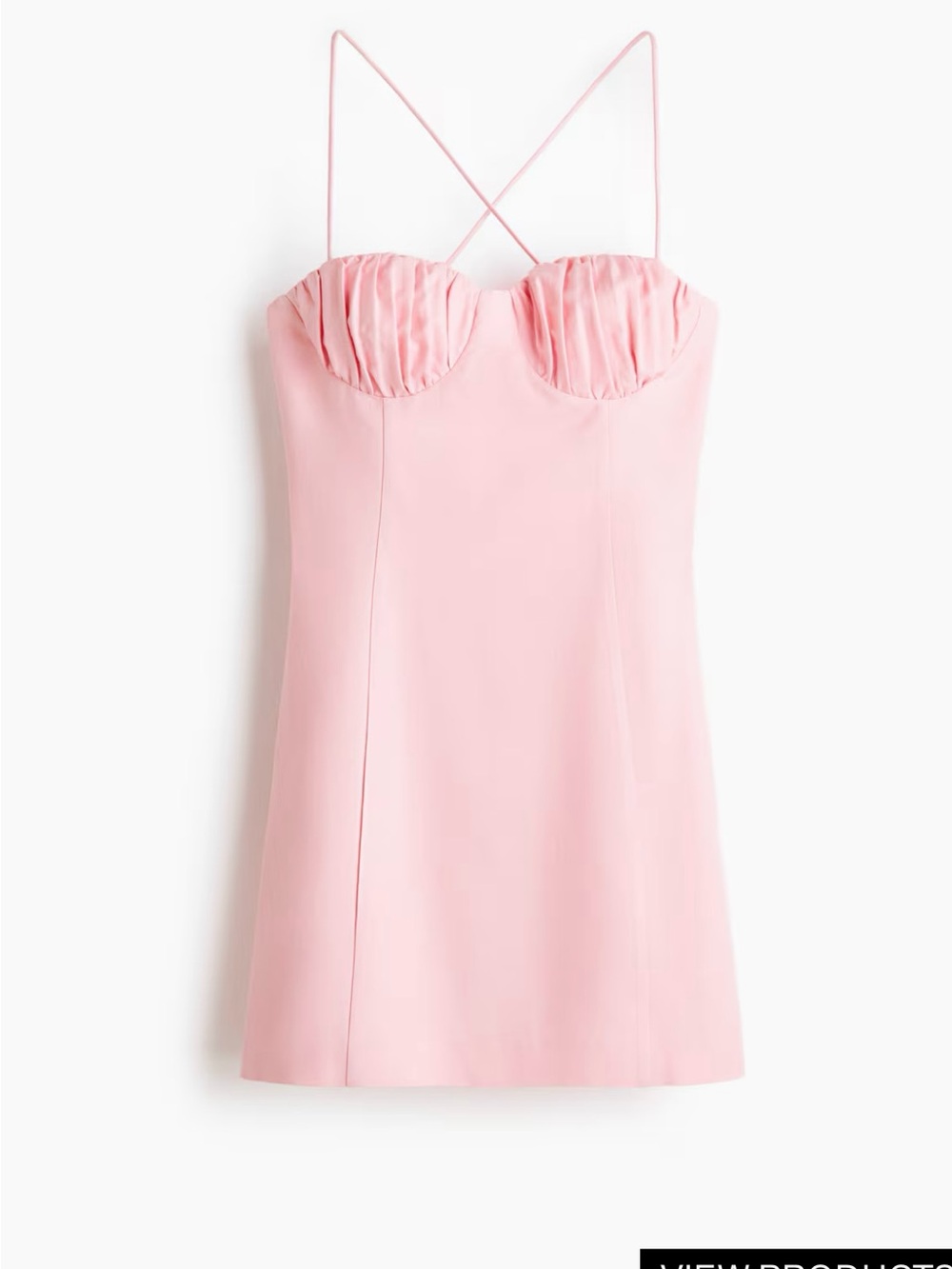 H&M Light Pink Ruched Bust Mini Dress